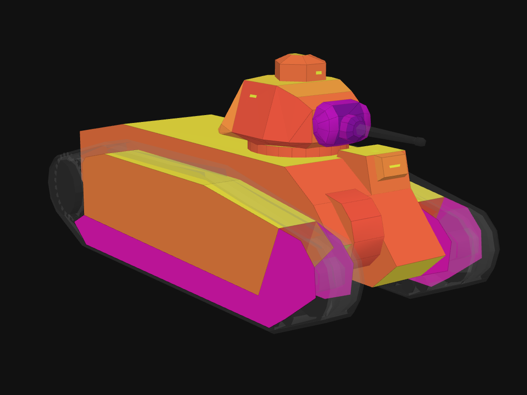 Front armor of B1 in World of Tanks: Blitz