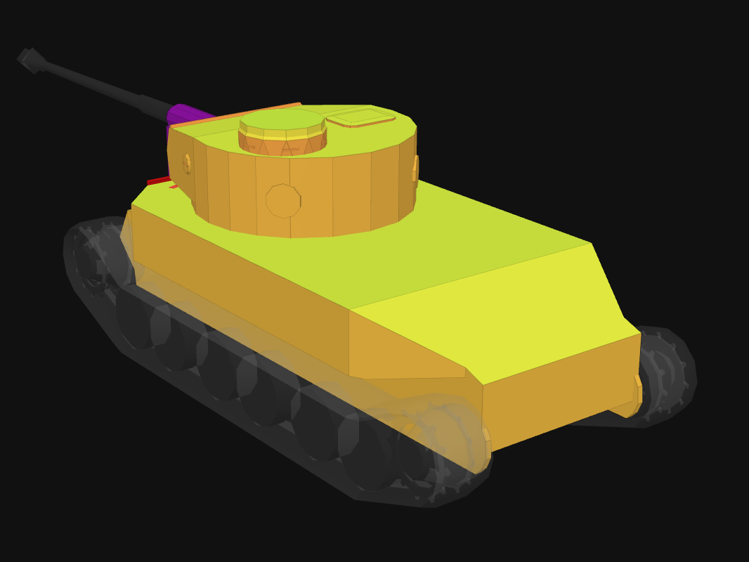 Rear armor of Tiger (P) in World of Tanks: Blitz